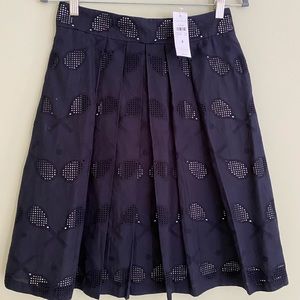 Ann Taylor Navy Rackets Eyelet Skirt Size 2